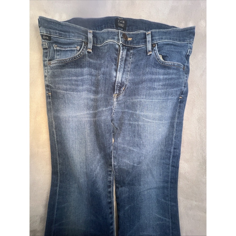 Citizens of Humanity Agnes Crop Mid Rise Slim Straight Bleached Jeans Size 30x28